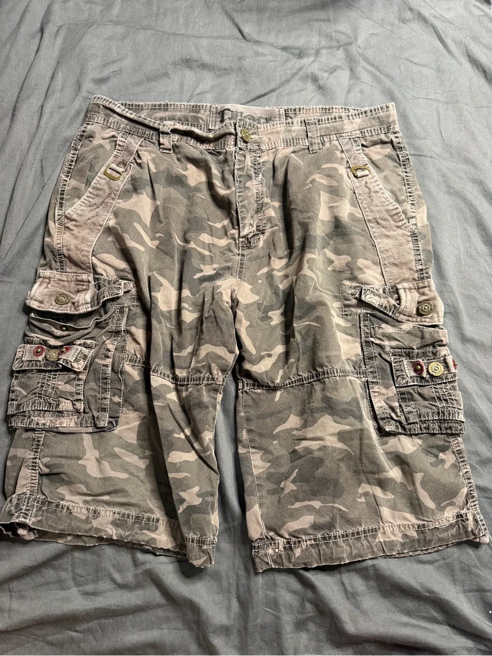 Men's Camo Cargo Shorts - Gray Woodland